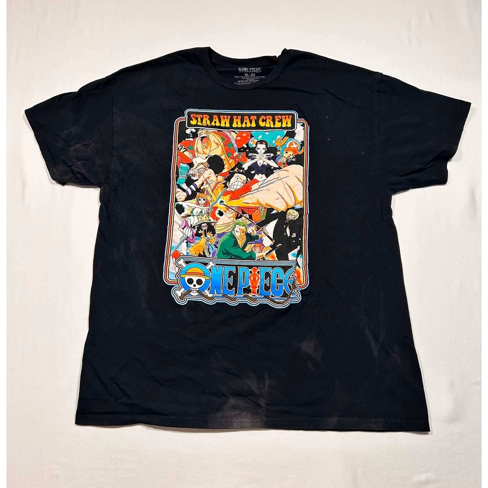 One Piece Straw Hat Crew Graphic T-Shirt Black Mens XL Anime Luffy Zoro Manga